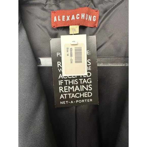 NWT Alexa Chung Velvet Tuxedo Blazer Black Women’s US 10 Satin Lapel - Picture 7 of 14